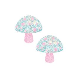 Neva Nude Black Light Glitter Shroom Pasties - Pink/White O/S