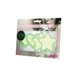 Peekaboos Glow in the Dark Hearts & Stars - Green 2 Pairs